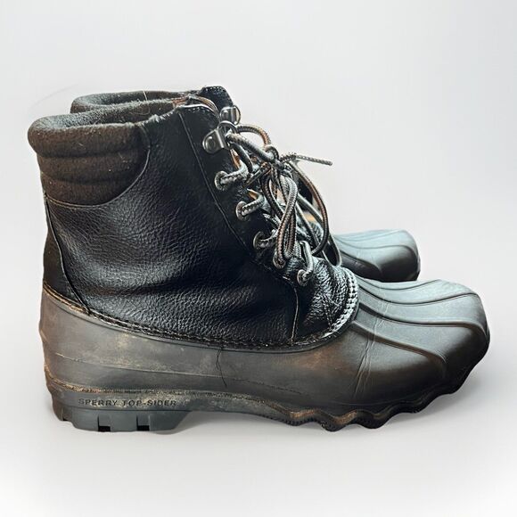 SPERRY Men’s Black Waterproof‎ Avenue Round Toe Lace-Up Duck Boots 8.5 M main image 4
